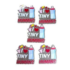 10 pc glitter RN Nurse acrylic flat back charm for badge reels keyrings earrings